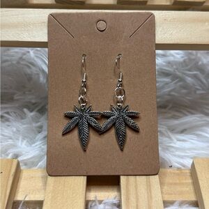Silver Leaf Dangle Earrings